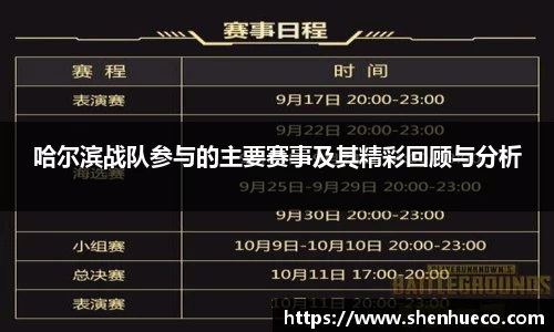 哈尔滨战队参与的主要赛事及其精彩回顾与分析